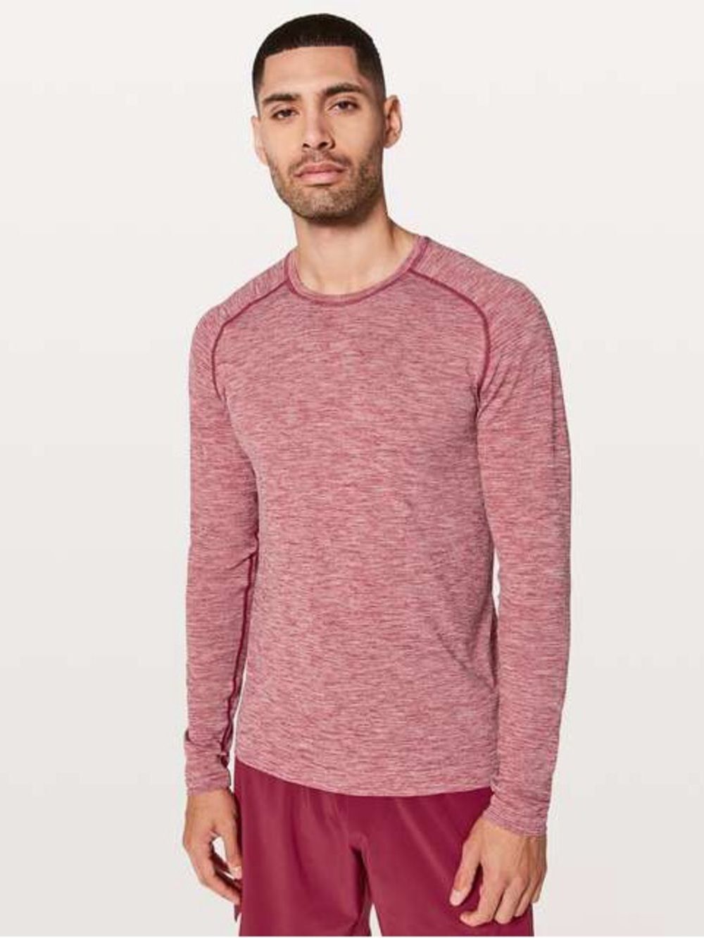 Lululemon Men’s Metal Vent Tech Surge Long Sleeve Size Small Caliente Red White